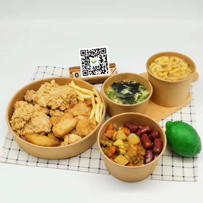 ang mga disposable paper bowl ay nakaimpake at handa nang ipadala