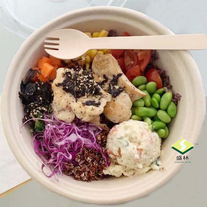 Ang mga mangkok ng bagasse ay nakaimpake at handa nang ipadala