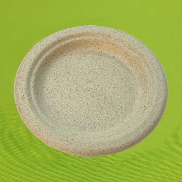 Natural na Kulay na Disposable Fiber Round Plate